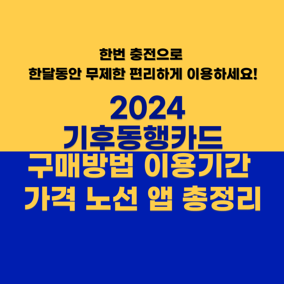 2024 기후동행카드 구매방법 이용기간 가격 노선 총정리